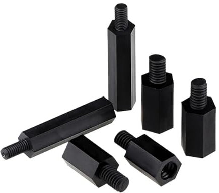 Distanziatore filettato esagonale per pilastro, di M3 M4 Weiß Schwarz Nylon Abstandshalter Sechskantsäule Unterstützung PCB Säule Motherboard Abstandsbolzen Bolzen Kunststoff Männlich Weiblich Abstand