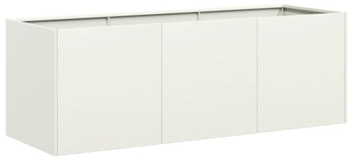 vidaXL Jardinière Blanc 120x40x40 cm Acier laminé à Froid