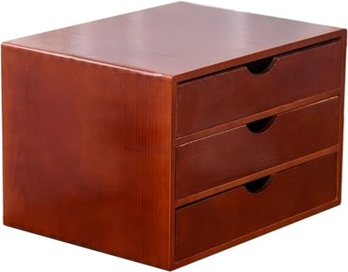 Schreibtisch aus Holz mit Schublade Kiefernholz Aufbewahrungsbox für Schule und Bürobedarf A4 Flacher Aktenschrank 3 Schichten Schreibtischzubehör