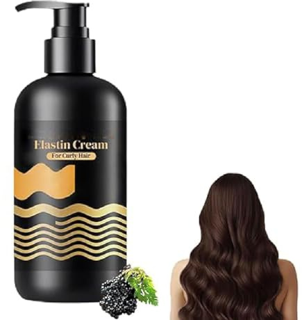 Feuchtigkeits und Styling-Elastin-Creme für Lockiges Haar, Feuchtigkeits Elastin Lockenpflege Creme, Langanhaltende Feuchtigkeit Elastin Locken Haarcreme, Locken definierende Creme für Frauen