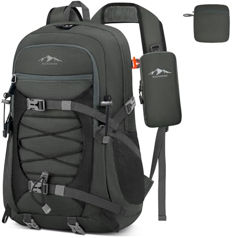 RAINSMORE Wanderrucksack Herren Damen 40L Rucksack Groß Reiserucksack | Wasserdicht Leicht Faltbarer Trekkingrucksack mit Abnehmbare Handytasche für Bergsteigen Wandern Klettern Radfahren Camping