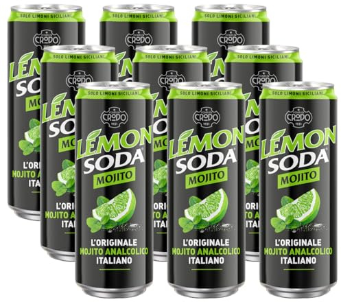 9X Lemonsoda Mojito Originale Analcolico Italiano, Lemon Soda con Limoni Siciliani 330ml (EDIZIONE 2025)