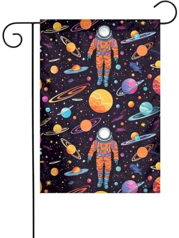 XBKGOHA cool man in outer space galaxy Picture Garden flagpole outdoor courtyard decoration fashion 12x18in ﻿