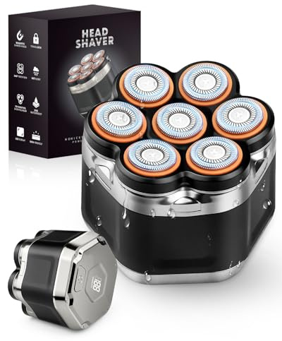 Zenmos Glatzenrasierer Herren 7D mit LED Display, IPX5 Wasserdichtem Kopf Rasierer Herren, Elektrischer Kopfrasierer Glatze mit Magnetischem Scherkopf, Rasierer Glatze & Head Shaver