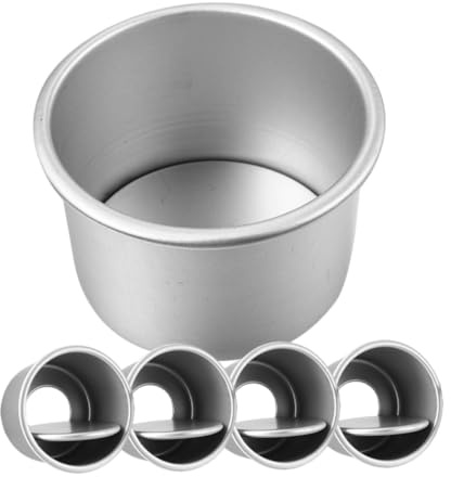 Healifty 5 piezas Molde Redondo para Tartas con Desmontable Antiadherente Aluminio Ligero y Resistente para Hornear Pasteles y Postres Pequeños