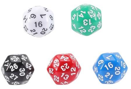 HONITANO Dadi a 30 Facce Acrilici 5 Pezzi Numerati Gioco Da Tavolo Oggetti Di Scena Per Feste e Attività Genitore-figlio