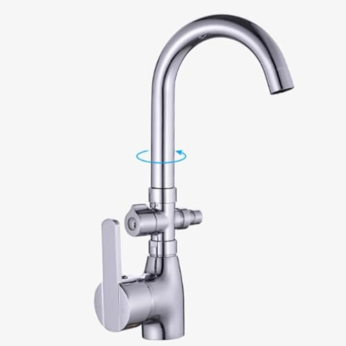 Robinet d'évier de cuisine rotatif à 360 °, robinet mitigeur à tirette argenté, compatible lave-vaisselle, design élégant pour un usage domestique et commercial