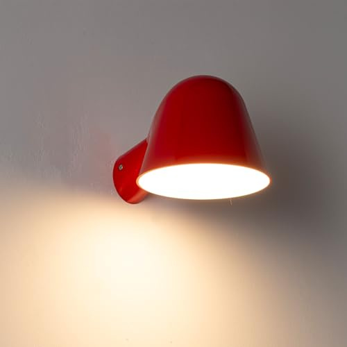 Alpinaluz Lampada da Parete, Rosso, Design Moderno, Tipo Faro, Conico, Inclinante, Luce Decorativa Interna per Letto, Camera da Letto, Ingresso o Soggiorno, Attacco E14
