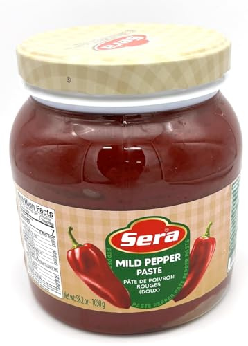Seraa MILD Pepper Paste Jar 1650g No Sugar, No Artificial Preservatives. Great as a Spread or in Sandwiches 58.2Oz