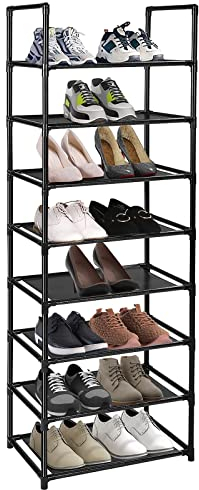 esonstyle Schuhregal mit 8 Ebenen, 16–20 Paar, stabiles Schuhregal, Schuh-Organizer, freistehende Schuhregale für Schrank, Eingang, Flur