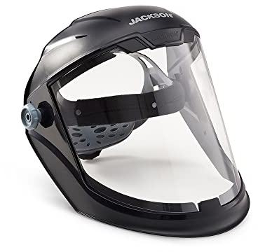 JACKSON SAFETY 14200 Maxview Premium Full Face Shield / Face Guard Clear Tönung, Visier Gesichtsschutz und Ratsche Kopfbedeckung