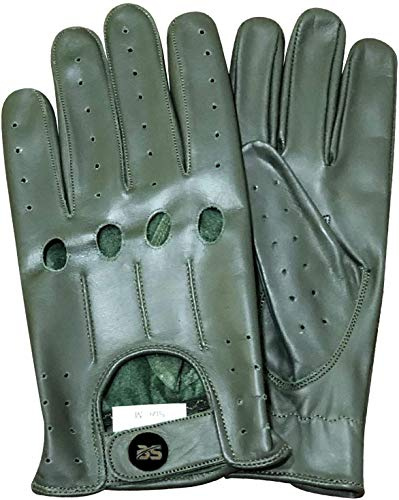 Lederhandschuhe, ohne Futter für Herren, Vintage-Stil, Retro-Stil, luxuriöse Handschuhe aus weichem Rindsleder, klassische Saiten mit 4 Löchern für Gelenke