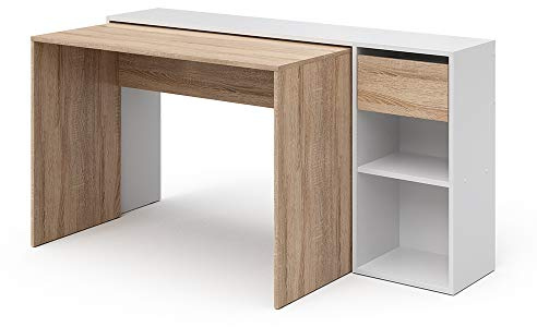 Vicco Desk Ben, White/Sonoma, 145 x 46.4 cm