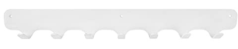Gorillz® Rounded Seven Garderobenleiste weiß (7,8 x 67 x 6 cm) I Industrie-Wandgarderobe aus robustem Stahl mit matter Beschichtung & 7 Garderobenhaken I Platzsparende Garderobenhakenleiste