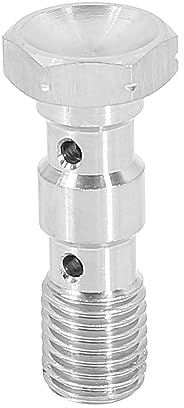 X AUTOHAUX Hohlschraube M10x1,25, 1 Stück, Für Kraftstoffleitung, Edelstahl | Silberton, 35.6x16mm, Doppelgewinde, Banjo Fitting, Für Motor, Einfache Installation