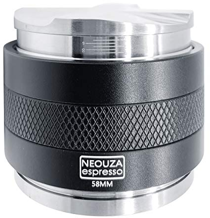 NEOUZA Bilancia di calibrazione laser da 58mm Distributore di caffè e Tamper 2 in 1, Livellatore per espresso a doppia testa Adatto per macchine del gruppo E61 Portafiltro