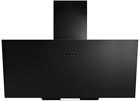 SIA AH70BL 70cm Black Angled Glass Chimney Cooker Hood Kitchen Extractor Fan