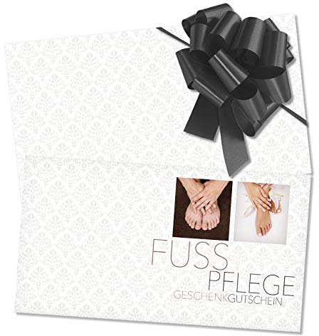 GESCHENKGUTSCHEINcom by POS-HAUER. Gutschein-Set. 10x Gutschein + Kuvert + Schleife. Für Nagelpflege Fußpflegepraxis Dienstleister, blanko zum selber Ausfüllen.