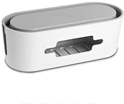 PORRASSO Kabelbox Kabelmanagement-Box Kabel Organizer Aufbewahrungsbox zum Verstecken von Steckdosenleisten Adaptern Kabeln - 12.6 x 4.7 x 5.1 Inch Weiß