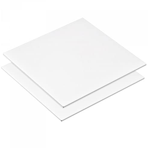 sourcing map 2 Stk PMMA Acrylplatten Farbig Undurchsichtig für Glas DIY Malen Basteln 6 x 6 Zoll Weiß
