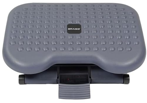 BRASQ FR100 Deluxe Fußstütze, ergonomische Fußablage für Schreibtisch, höhenverstellbare Fußstütze für Büro und Homeoffice, robust und langlebig, mit Anti-Rutsch-Beschichtung