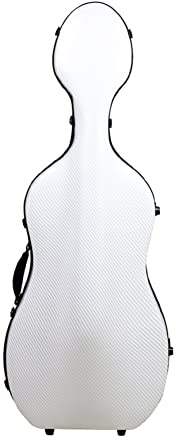 Cello-Koffer mit Rädern, Carbon-Verbund-Cello-Koffer Leichtgewicht 3,2 kg für 1/2 1/4-Cello mit Rucksack (Color : Striped white)