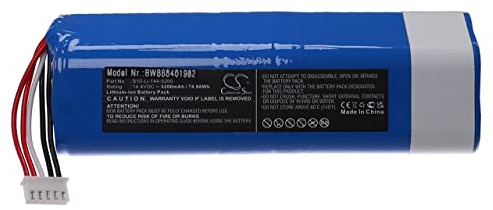 vhbw Batterie Remplacement pour Ecovacs 201-1913-4200, 201-1913-4201, S10-Li-144-5200 pour Robot électroménager Turquoise (5200mAh, 14,4V, Li-ION)