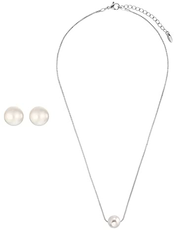 Heideman Set Fabien Halskette und Ohrstecker Damen Edelstahl mit Perle weiß | Schöne Geschenkidee zum Geburtstag oder Muttertag, alltagstauglich, hautfreundlich, nickelfrei und leicht.