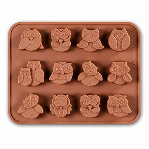 WishesMar Silikonform Schokoladenform Pralinenform für Süßigkeiten - Form einer Verschiedene Eule Antihaft Küche Kleine flexible Silikon Form für Spaß bei der Küchenkreation