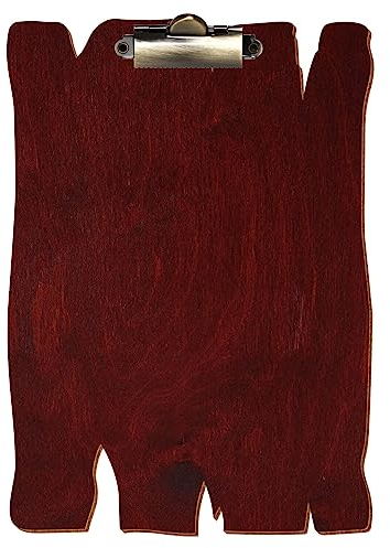 Bütic Holz Klemmbrett Holzbrettform Mahagoni für DIN A3 A4 A5 A6 aus 3mm Birkensperrholz mit widerstandsfähigem Klarlack versiegelt