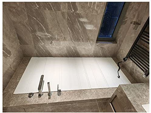 Copertura Vasca da Bagno, Pieghevole A Prova Di Polvere Copertura Vasca Da Bagno, PVC Vassoi Vasca Da Bagno Copertura Isolante Mensola Bagno Per Spa, Bagno E Doccia, Spessore 1,2cm pieghevole ( Color
