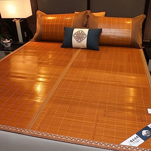 HRXQ Colchoneta para Bamboo Colchón, 6 Tamaños Estera De Bambú Transpirable, Doble Cara para Colchoneta De Bambú para Dormitorio, Cama Doble, Dormitorio De La Escuela (Size : 195x150cm/77x59in)