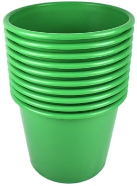 Deflecto Essential Range 14 Litre Waste Bin - Green Pack of 10 Plastic Bins - Bedroom Bin - Waste Paper Bins For Bedrooms - Dustbin For Kitchen - Trash Bin For Bedroom Accessories - Office Bin