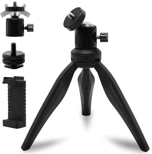 Mini Tripod, Everesta Tabletop Tripod with Ball Head and 1/4 Screw for Compact Cameras, Mirrorless, DSLR, Projectors, Webcams, GoPro and Smartphone Video