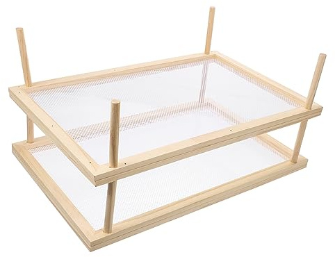 Spaghetti Trockengestell in Beige für Küche und Draußen | Stabile Ausführung mit Rutschfesten Füßen, Schlichtes Farbdesign, als Obst und Gemüse Variante Nutzbar