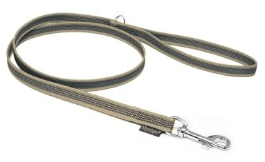 Mystique® Gummierte Leine 12mm mit Handschlaufe Standard Karabiner beige 3m