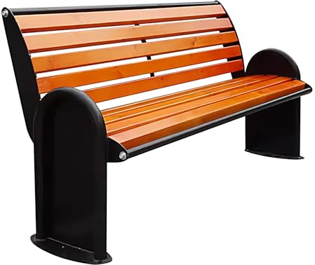 LLZJDDPLY Gartenbank wetterfest, Sitzbank mit Rückenlehne & Armlehne, Eisenbank für 2-3 Sitzer, Ruhebank Retro-Stil, Gartenmöbel Stahl, Bank für Garten Park Balkon (Size : 1.2M)