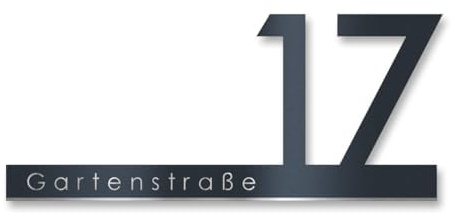 Metzler Hausnummernschild Anthrazit RAL 7016, personalisierte Hausnummer & Straßennamen, hochwertiges Acrylglas & V2A Edelstahl, 3D-Effekt, unsichtbare Befestigung, Made in Germany, Länge 380 mm