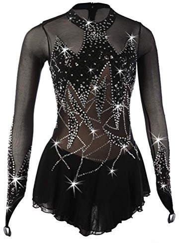 Profi Eiskunstlauf Wettkampfkleid Mädchen Eissport Skating Rock Gymnastik Trikot Kleidung mit Kristallen, e, 15-16 Years