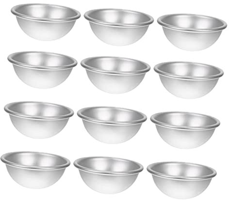 NUOBESTY 12stücke Halbkugelförmige Badesalzformen Aus Aluminiumlegierung Für Diy Seifen Kuchenformen Eiscremeformen Backformen Bastelbedarf
