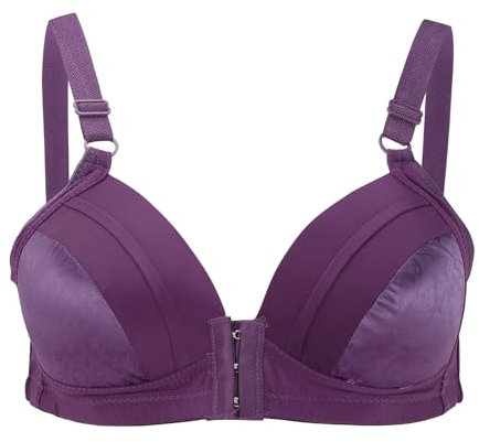 Xmas Sale Clearance 1P Deals of The Day Sale Front Fastening Bras UK Women Front Button Compression Sports Bra Front Closure Bras for Women Wireless Underwear Molded Cup Sports Bra Ladies Sale Purple