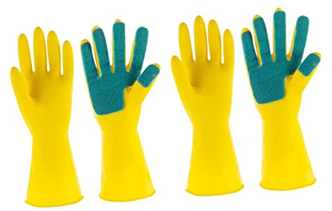Beavorty 2pairs Nitrile Gloves Washing up Gloves for Kitchen Cleaning Exfoliating Pad