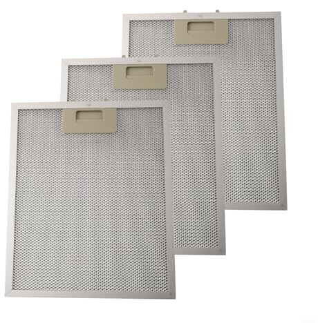 3 filtri antigrasso, filtri per cappa da cucina, filtri antigrasso in rete di alluminio, lavabili per cappe da cucina RANGEMASTER, 300 x 250 mm, filtro argento
