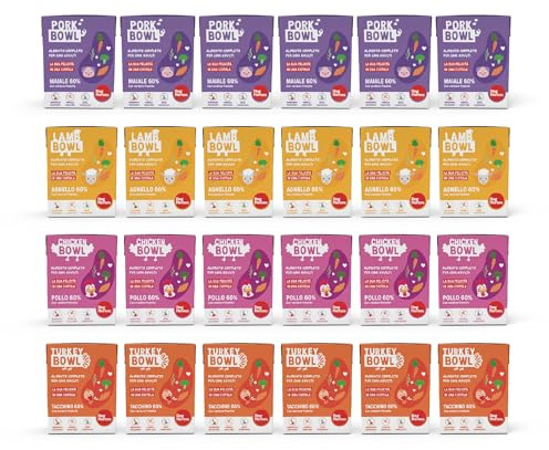 Dog Heroes Cibo Umido per Cani Maiale + Agnello + Pollo + Tacchino (60%) | Ingredienti freschi e naturali | Senza cereali | Alimentazione completa e bilanciata | Multipack 24x390g