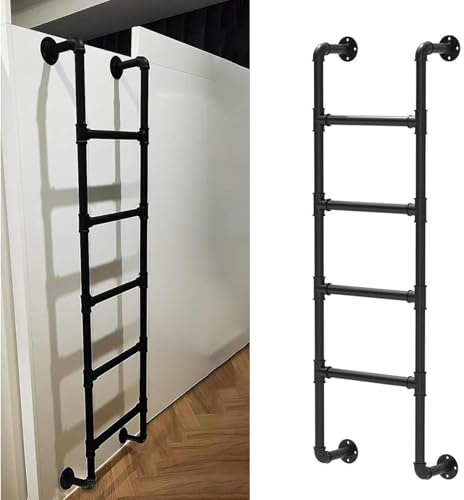 JFUNANQH Scala a pioli in Metallo montata a Parete 4 Piedi 5 Piedi 6 Piedi 7 Piedi 8 Piedi, Scala di Uscita per finestre da seminterrato, Scala Universale per Letto a Castello, Scala antinc