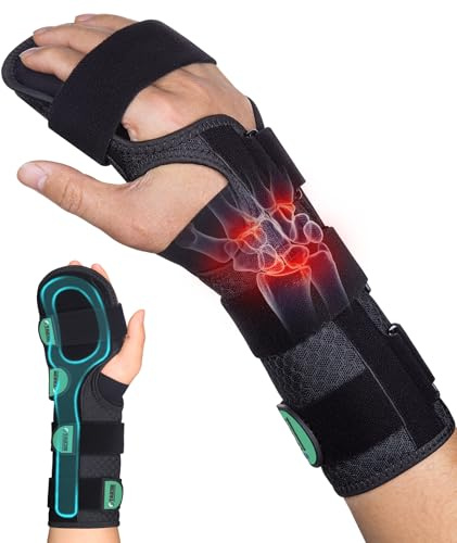 Oyakin Resting Hand Splint for Stroke Recovery & Carpal Tunnel Relief - Night Immobilizer with Removable Splints, Arthritis & Tendonitis - Adjustable Wrist Support Brace Right Hand for Men & Women