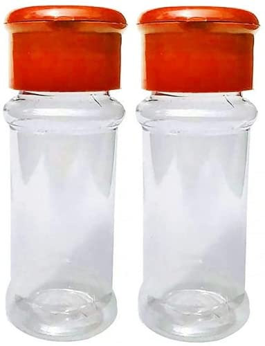 2pcs Salt and Pepper Shakers, Spice Container Reusable Plastic Clear Cruet Pot Kitchen Accessories for Table Camping