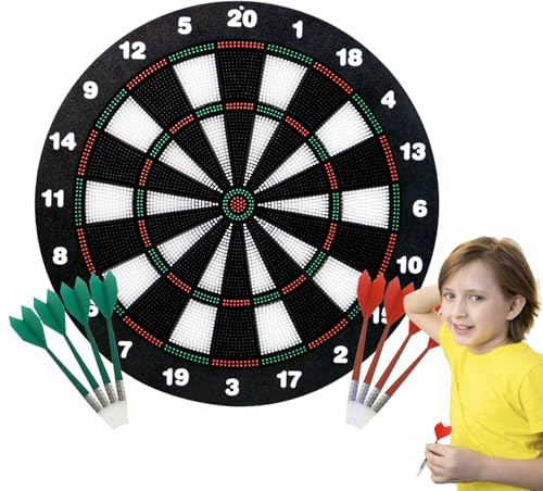 Safe Soft - Bersaglio per freccette, Ø 42 cm, per bambini e adulti, con 8 freccette