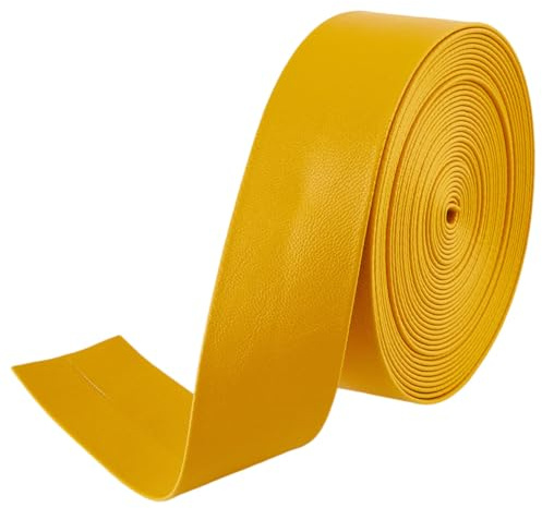 GORGECRAFT 5 m vikbara läderremsor 30 mm breda falska platta läderband PU kant trimning 1 mm tjocka gullris lammskinn korn läderremmar strängar tråd för gör-det-själv hantverk armband