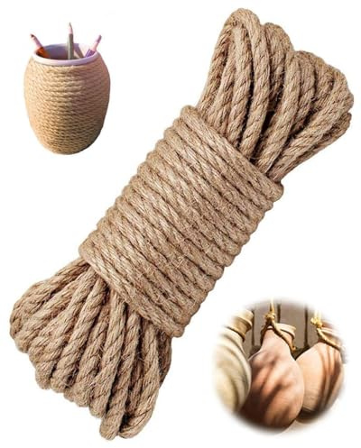 FUGLUS corde,Ficelles de jardinage,ficelle,ficelle jute,cordelette,corde chanvre,Corde en jute naturelle,Corde de jute pour jardin, bricolage et décoration et DIY (8mm x 10M)